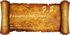 Feingold Sándor névjegykártya